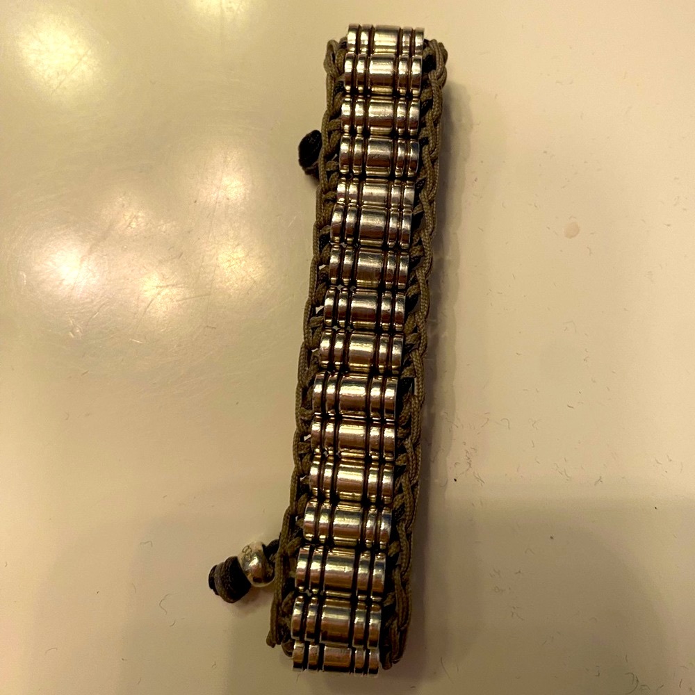 Links of London friendship, bracelet, sterling, silver, and gray.
